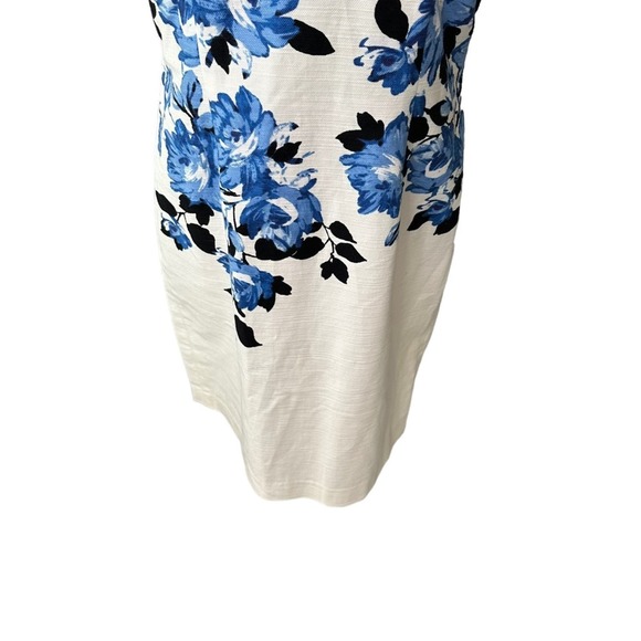 Talbots Dress Womens Floral Short Sleeve Knee Length Spring Summer White 10P - Picture 4 of 11